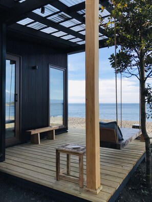 Deluxe Cabin, 2 Bedrooms, Beachfront | Terrace/patio - Cala Melí (Puerto Varas)