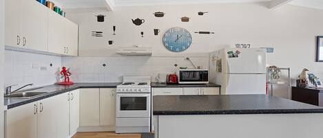 Microwave, oven, stovetop, toaster