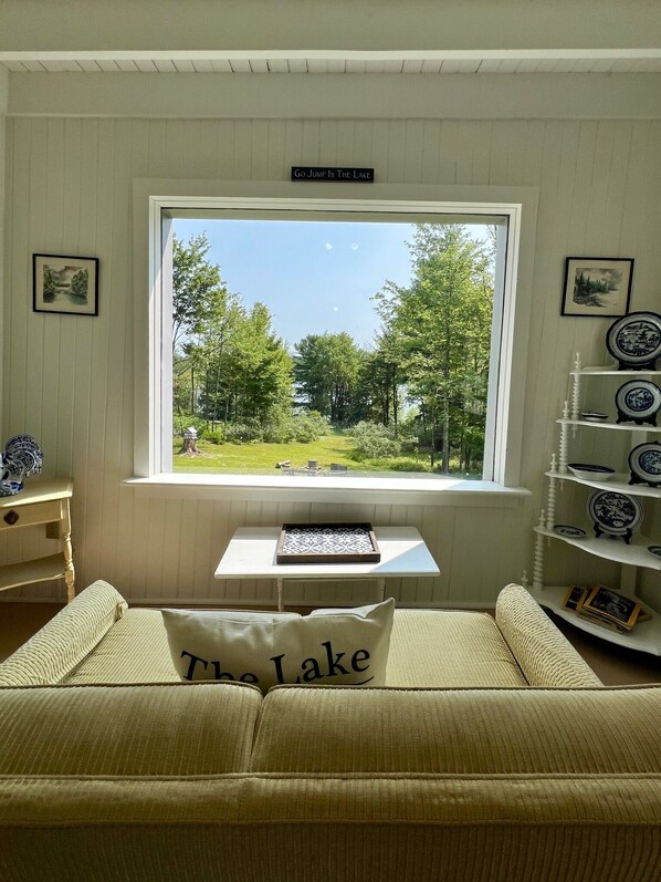 Älytelevisio, takka, DVD-soitin, kirjoja