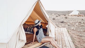 Tente Deluxe, 2 grands lits | 1 chambre, draps en coton égyptien, literie de qualité supérieure