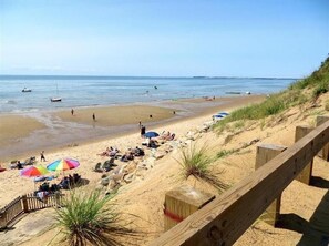 Beach nearby, sun loungers