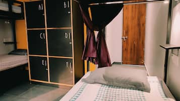 6 Bed Female AC Dorm | Desk, laptop workspace, blackout drapes, soundproofing
