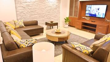 3-Bedroom Apartment (4B) | Living area | TV, Netflix