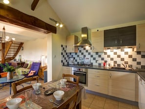Fridge, microwave, dishwasher