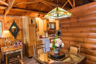 Waterfront 4 Season Cabin on Lake Colby in Saranac Lake furnished in ADK Decor.