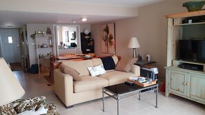Smart TV, DVD player, books