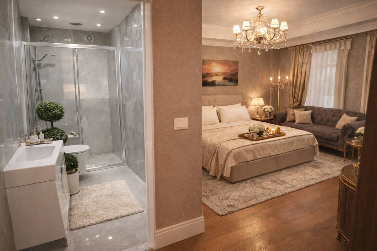 1 bedroom, premium bedding, iron/ironing board (on request), free WiFi