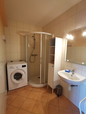 Shower, hair dryer