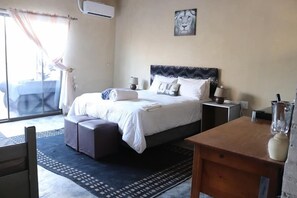 Desk, free WiFi, bed sheets