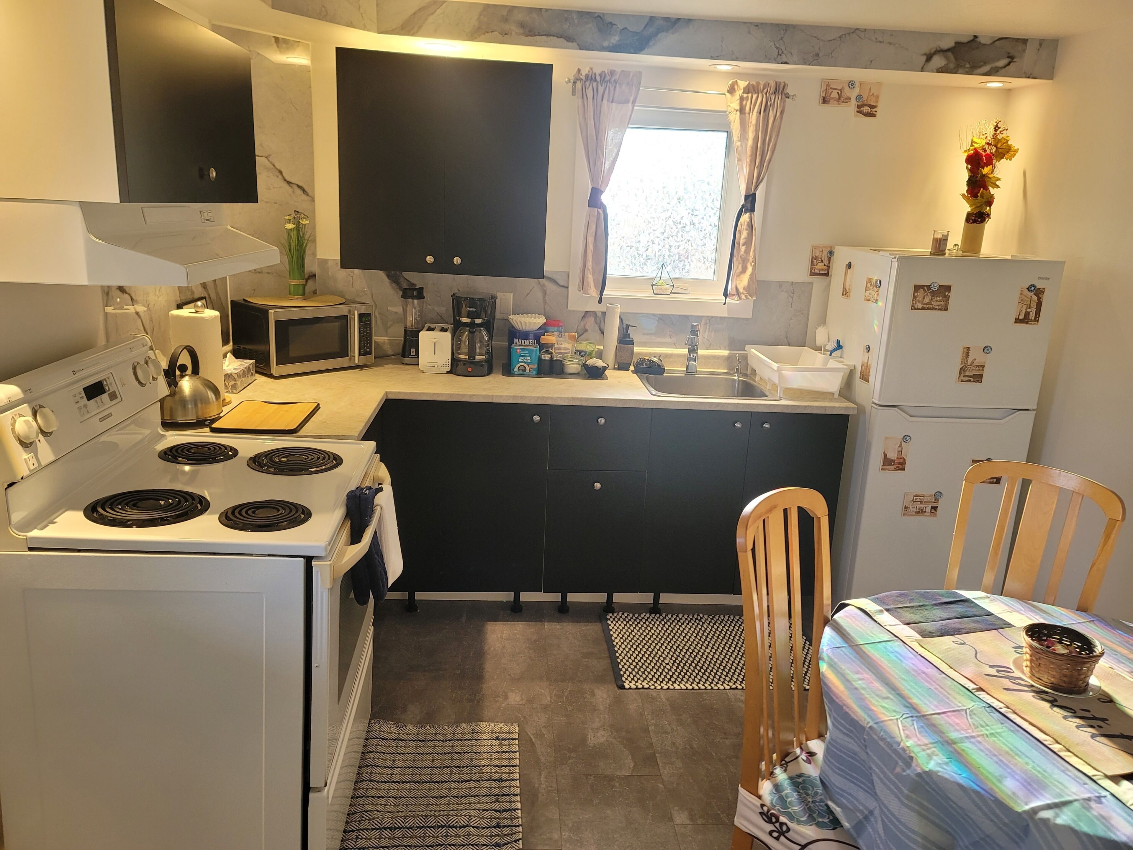 Kühlschrank, Mikrowelle, Ofen, Herdplatte