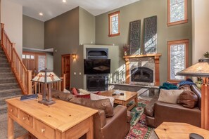 Townhome, 4 Bedrooms (Timbers #1031) | Living area | Flat-screen TV, fireplace, DVD player