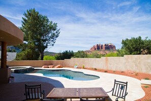Outdoor pool, a heated pool - Luxury Resort Style Home -Spectacular Red Rock Views, Pool, Hot Tub, Firepit (Sedona)
