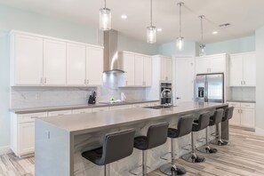 Fridge, microwave, oven, stovetop - Luxury Home for 24, Directly Across Beach! Private Pool & Ocean Views! (South Padre Island)