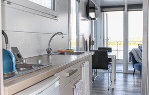 Fridge, stovetop, coffee/tea maker, cookware/dishes/utensils