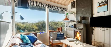 Télévision, cheminée