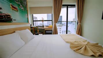 Ropa de cama de alta calidad y minibar
