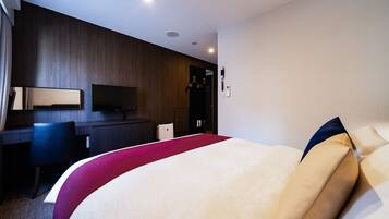 In-room safe, desk, laptop workspace, blackout curtains