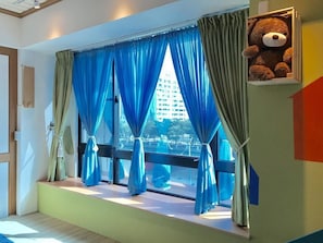 Desk, blackout curtains, rollaway beds, free WiFi