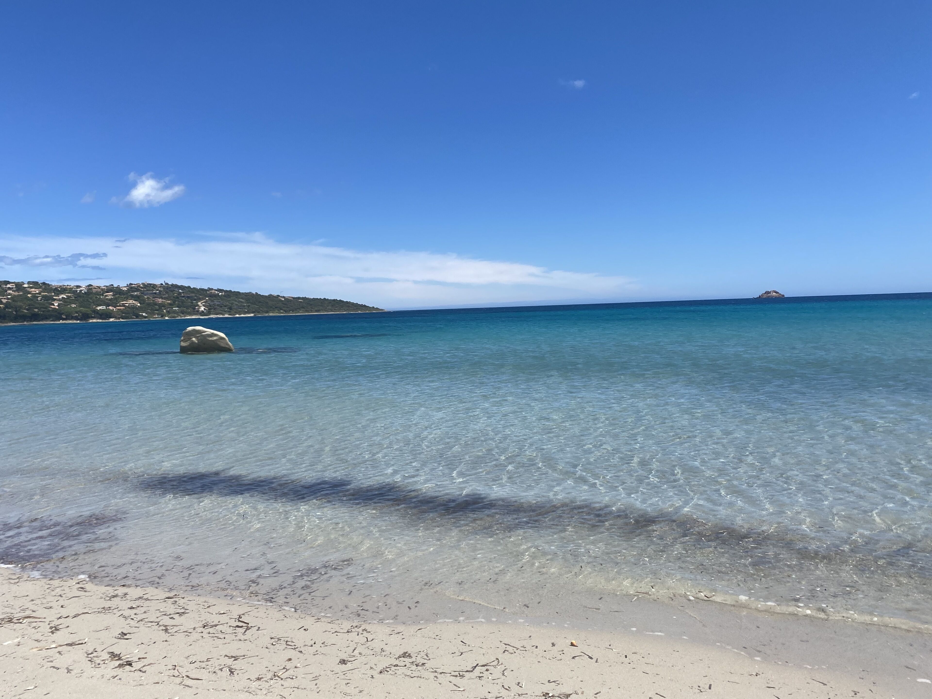 On the beach, sun loungers
