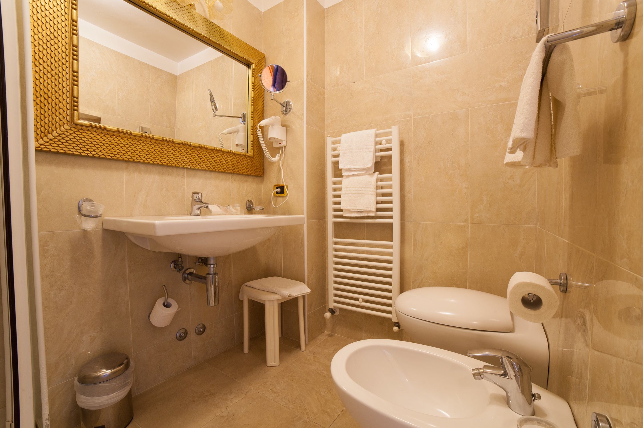 standard quadruple room, partial sea view | bathroom | shower, rainfall showerhead, free toiletries, hair dryer
