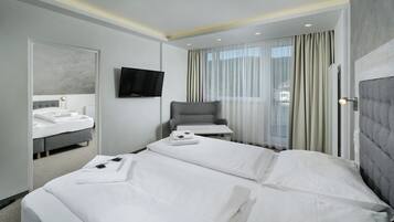 Apartamento conforto, 2 quartos (small balcony) | Camas Select Comfort, cortinas blackout, Wi-Fi de cortesia