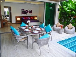 3-Bedroom Villa with a Private Pool | In-room dining