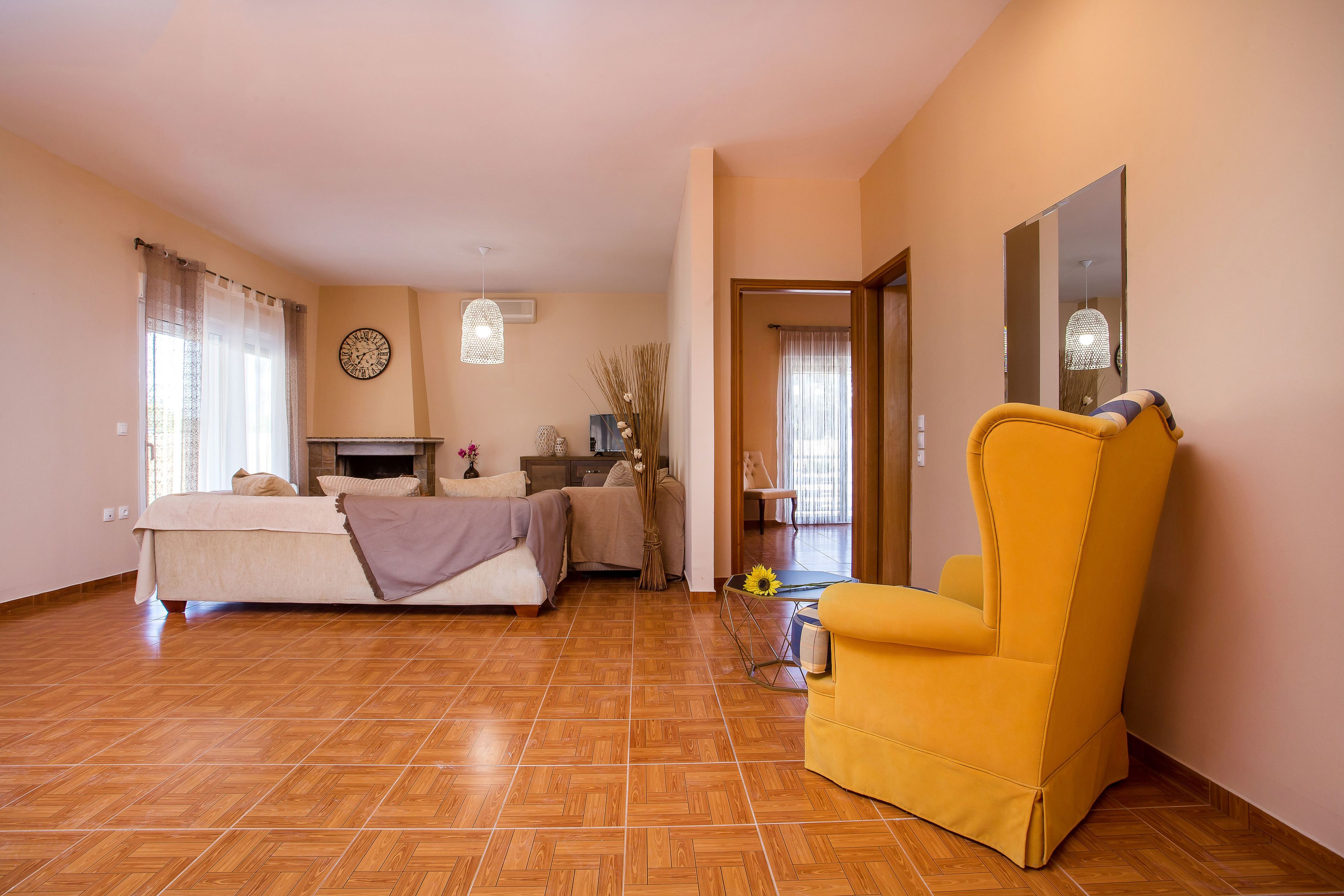 Villa, Havuz Manzaralı | Oturma alanı | Düz ekran televizyon, şömine 