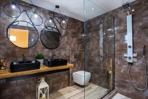 Villa, Pool View | Bathroom | Shower, free toiletries, hair dryer, bidet - Kalathos Villa (Rhodes)
