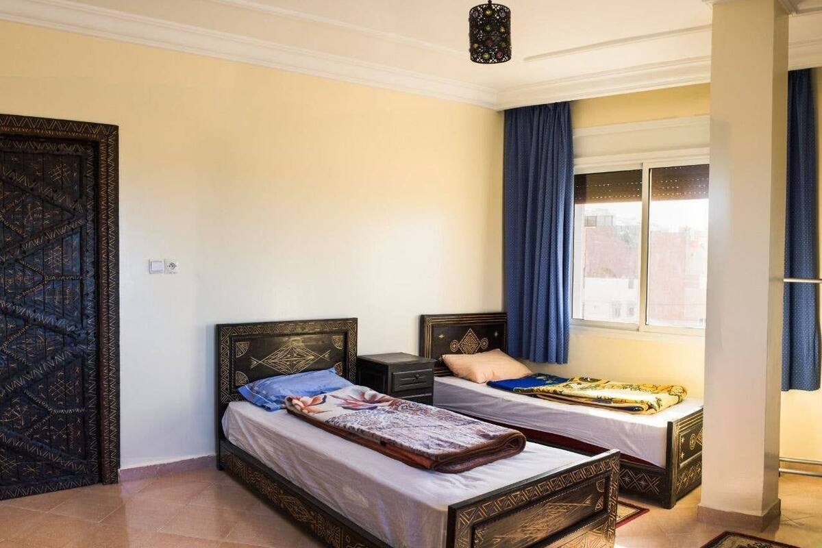 Blackout curtains, free WiFi, bed sheets