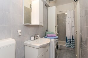 Studio Suite | Bathroom | Shower, free toiletries, hair dryer, towels