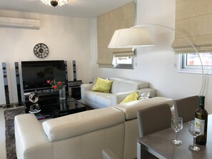 Fernseher, DVD-Player, Musikbibliothek, Videothek