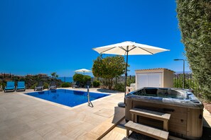 Villa | Terrace/patio - Stunning 3 bedroom villa 'BZ01' with private pool, stunning views, communal pool and resort facilities, Zephyros Village on Aphrodite Hills Re (Kouklia)