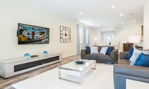 TV, video game console, table football, ping pong