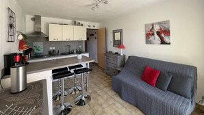 Living area - AIR-CONDITIONED APARTMENT LA  MARINE (BORMES-LES-MIMOSAS)