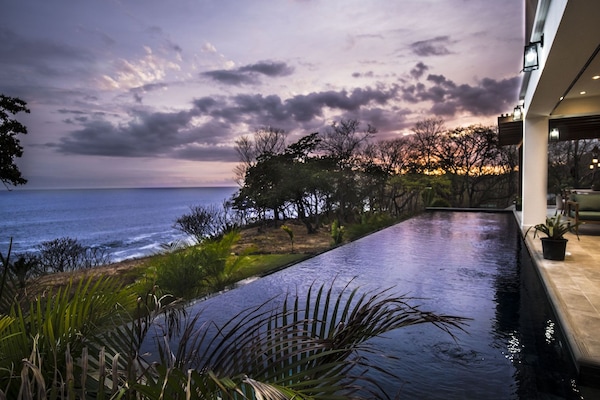 Sunset views are always spectacular as you take a swim in the lap pool.