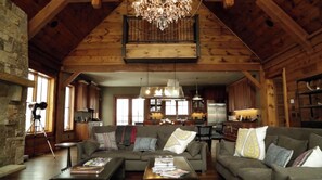 Smart TV, fireplace, video games, DVD player