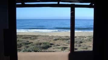 On the beach, beach towels