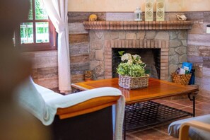TV, fireplace, table tennis