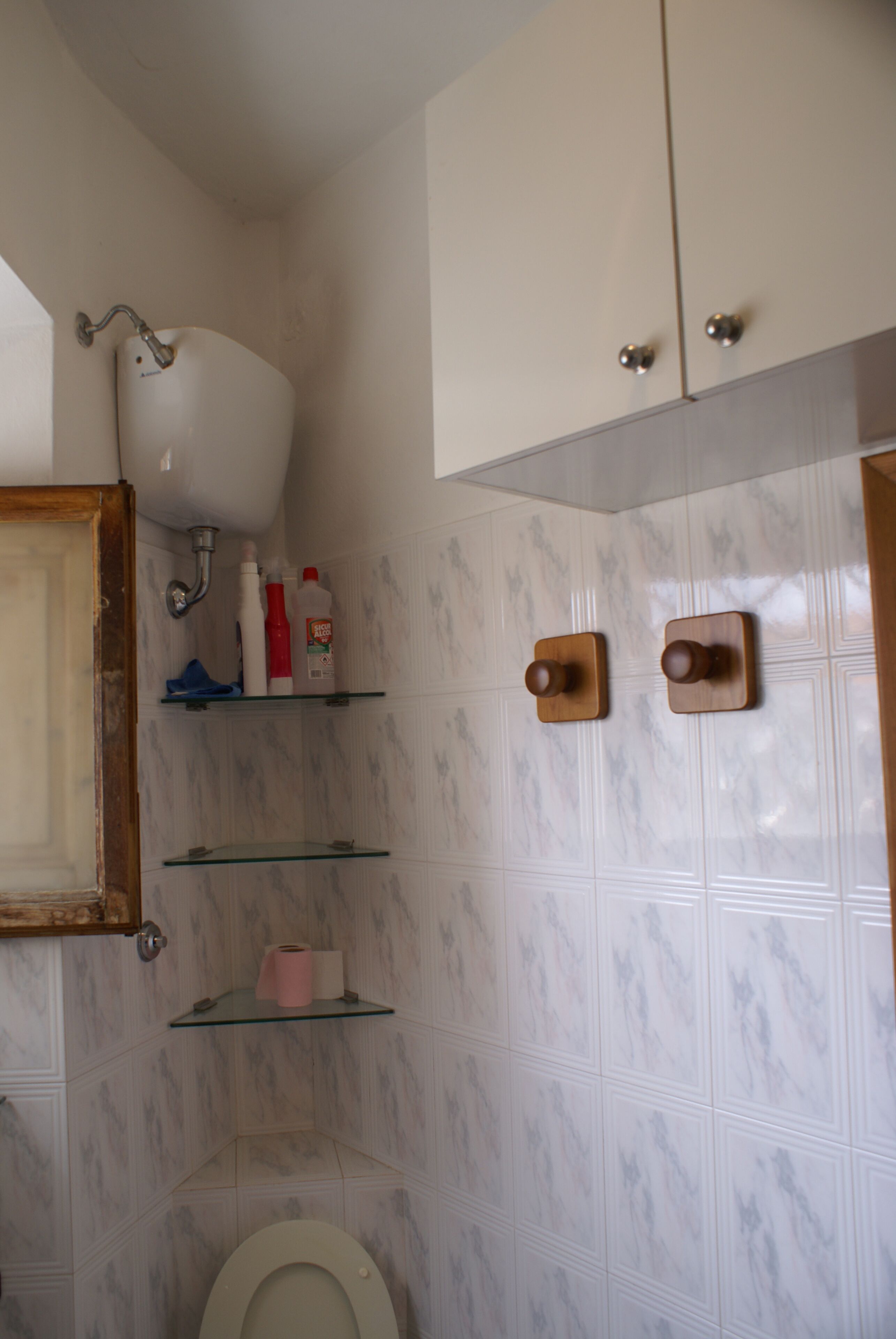 Hair dryer, towels, toilet paper