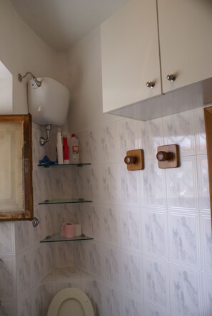 Secador de pelo, toallas, papel higiénico