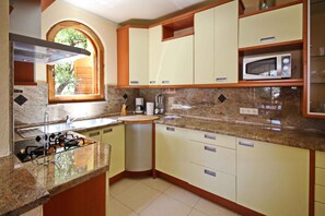 Réfrigérateur, micro-ondes, plaque de cuisson, lave-vaisselle