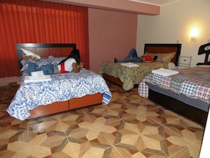 Blackout curtains, iron/ironing board, rollaway beds, free WiFi