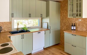 Kühlschrank, Mikrowelle, Herdplatte, Geschirrspüler
