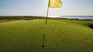 A golf course with a flag, ocean view, and clear sky. - Paraiso Del Mar Resort V103 3 Bed by Casago (La Paz)