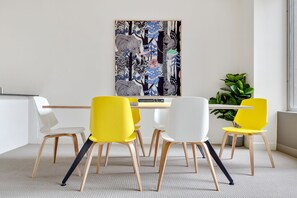 Izzy : 2 Bedroom 2 Bathroom Family Apartment | Living area | 50-inch LCD TV with digital channels, TV, Netflix - Nook Melbourne - Collins Street (Melbourne)