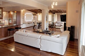 TV, fireplace, DVD player, books