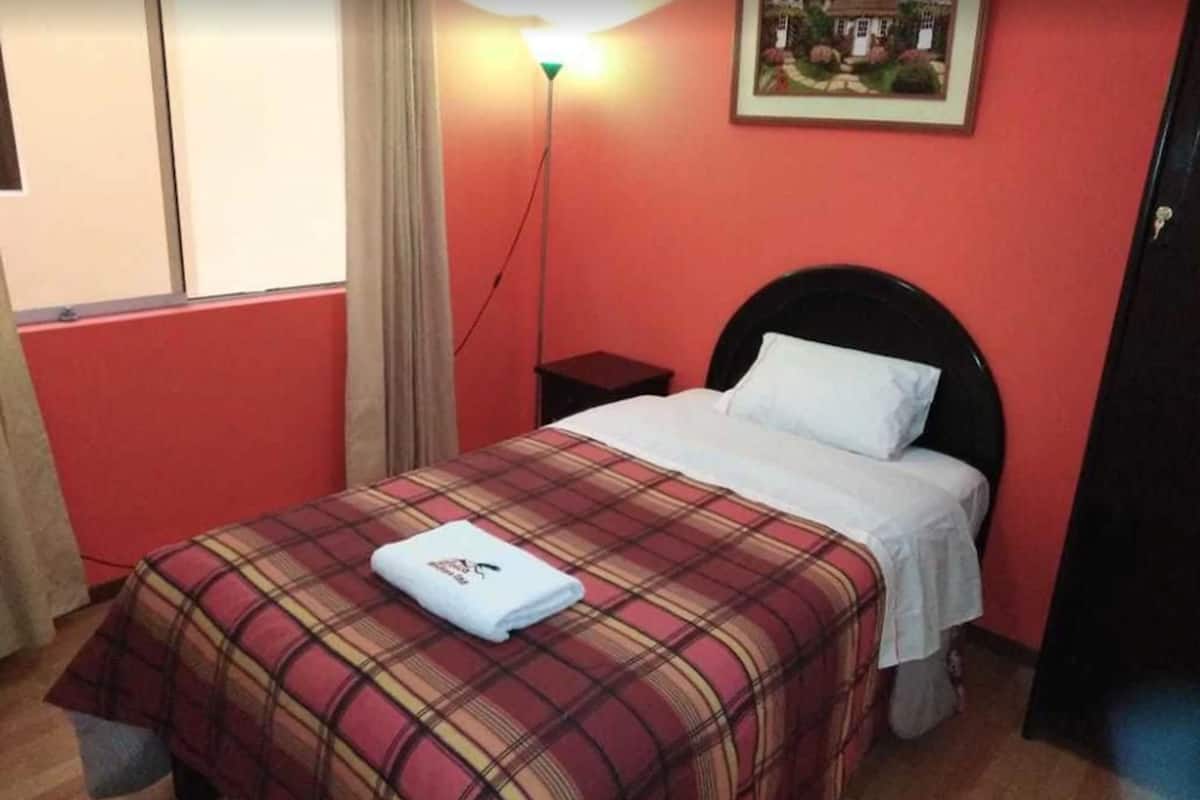 Laptop workspace, WiFi (free), bed sheets