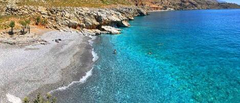 Sun-loungers, beach towels