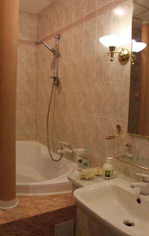 Combined shower/bathtub, bidet