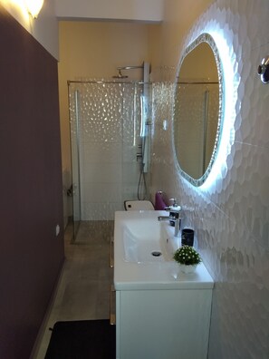 Appartamento, vista città | Bagno | Asciugacapelli, asciugamani